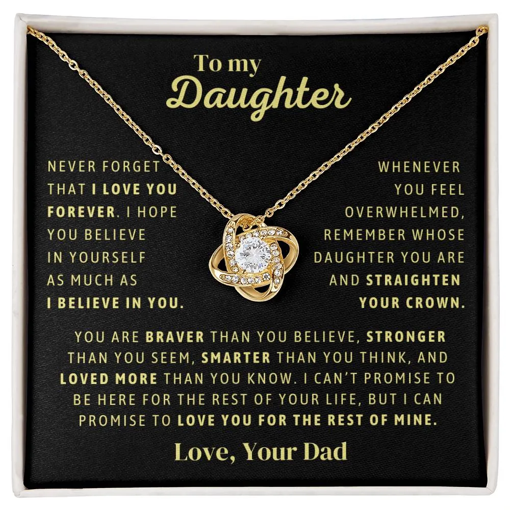 Gift From Dad, To My Daughter Necklace, Love Knot Necklace, Daughter Jewelry