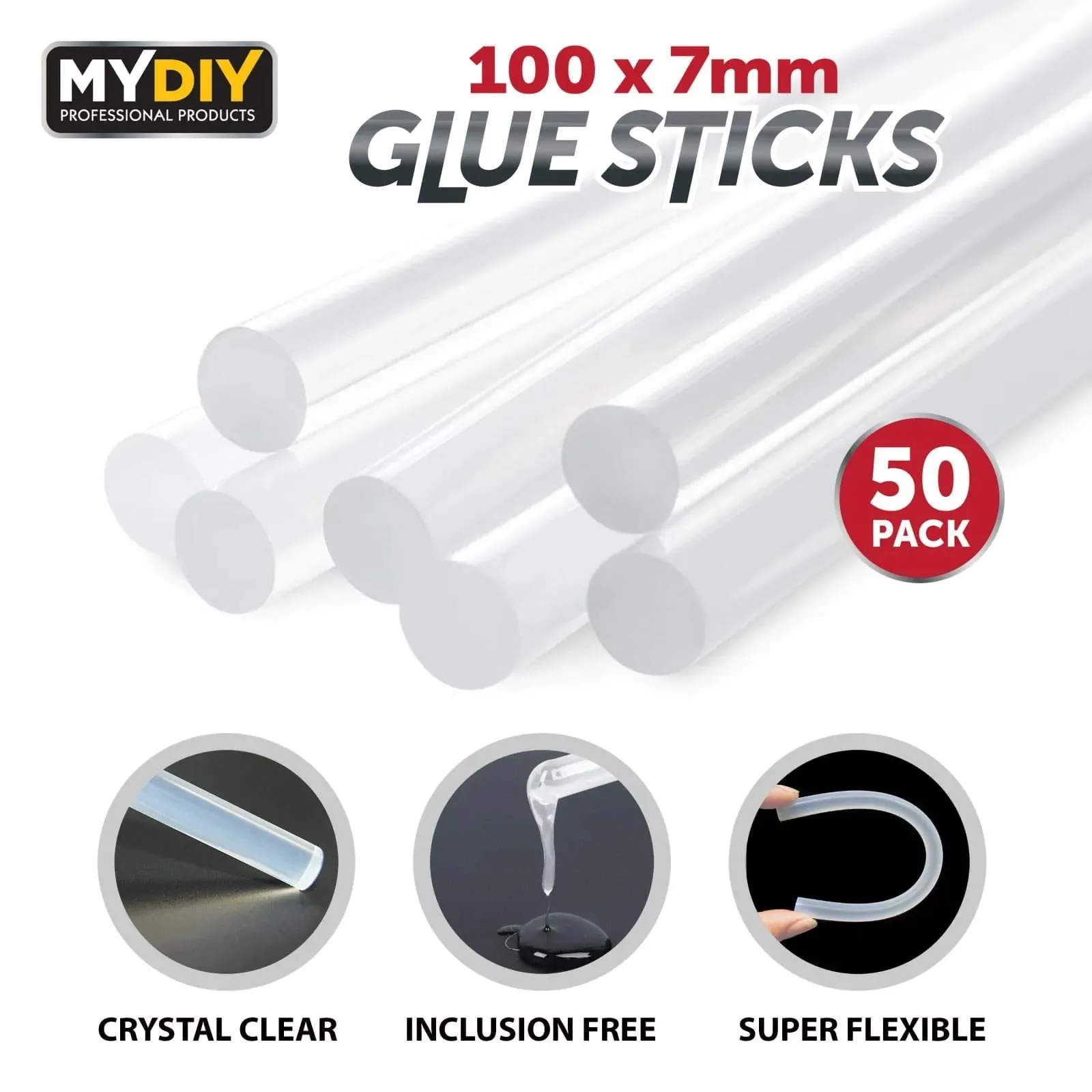 Glue Sticks 7mm x 100mm  - 50 Pack