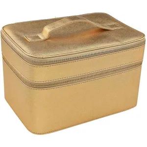 Gold Medium Cosmetic Train Case - Storage &amp; Organizer for Nail Tools &amp; Cosmetics - Each