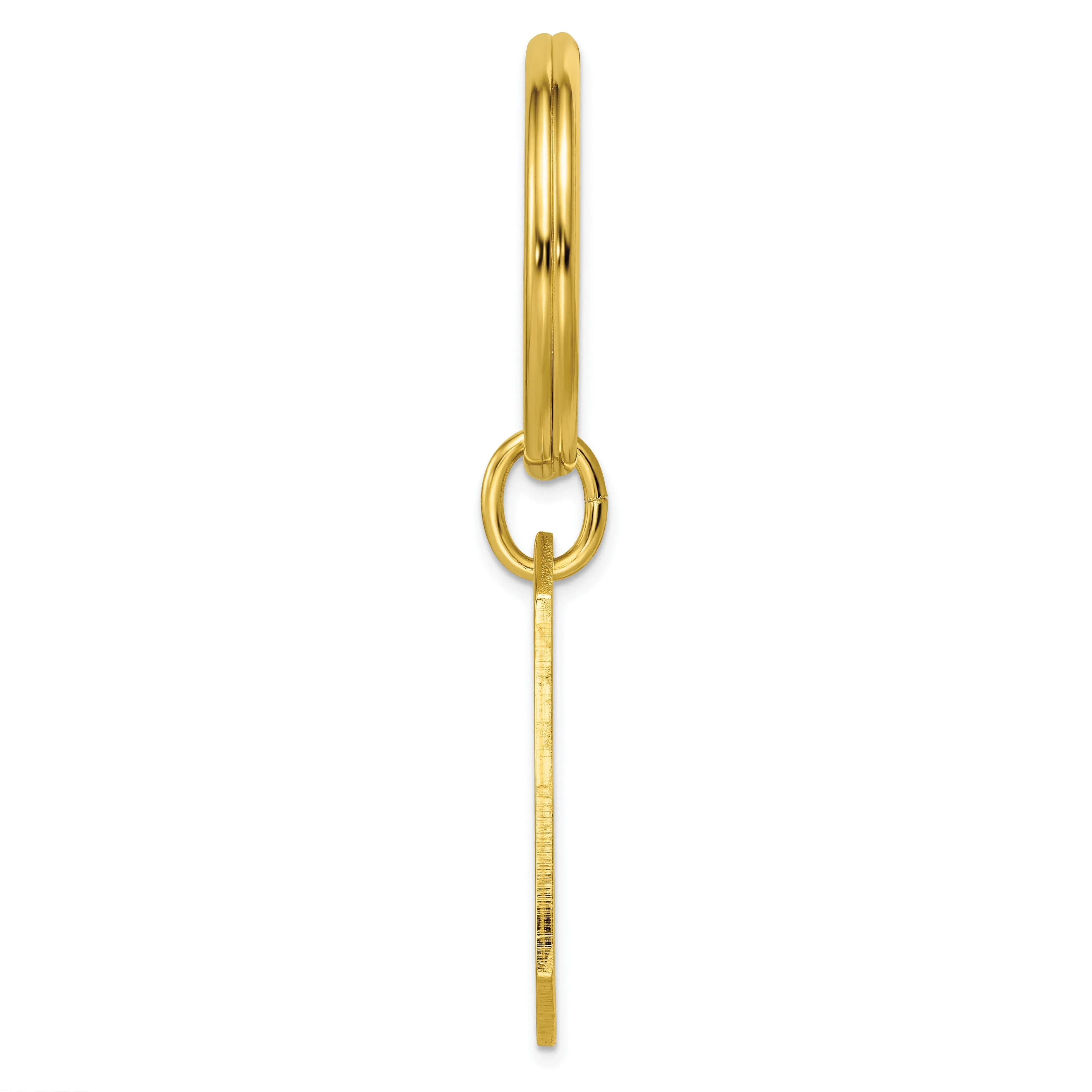 Gold Plated Cross Engravable Key Ring