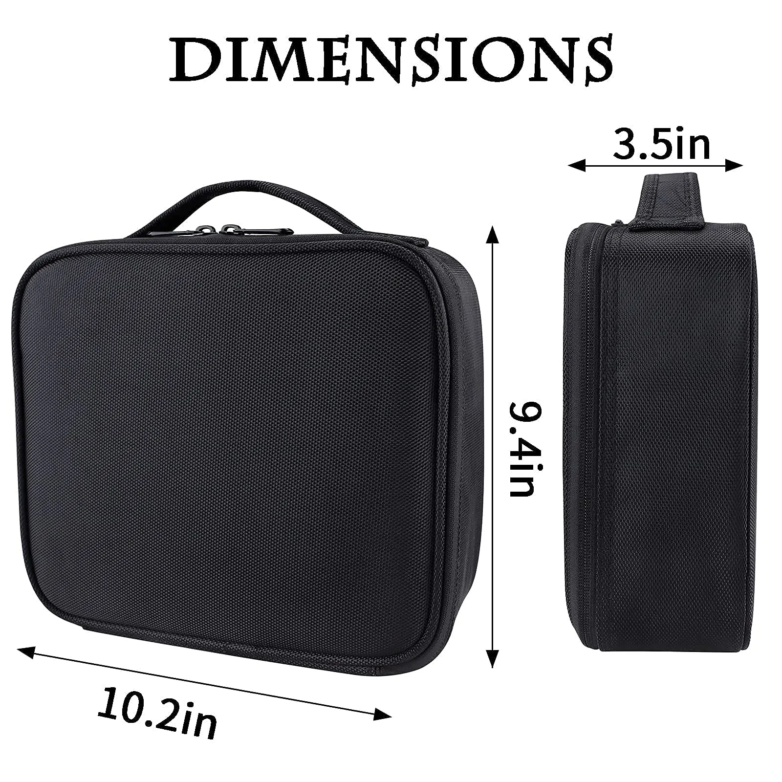 gzcz Travel Makeup Bag,10.4 Inches Portable Makeup Case Cosmetic Train Case Organizer Artist Storage Bag With Adjustable Dividers For Cosmetics Brushes Toiletry Jewelry Digital Accessories (Black)