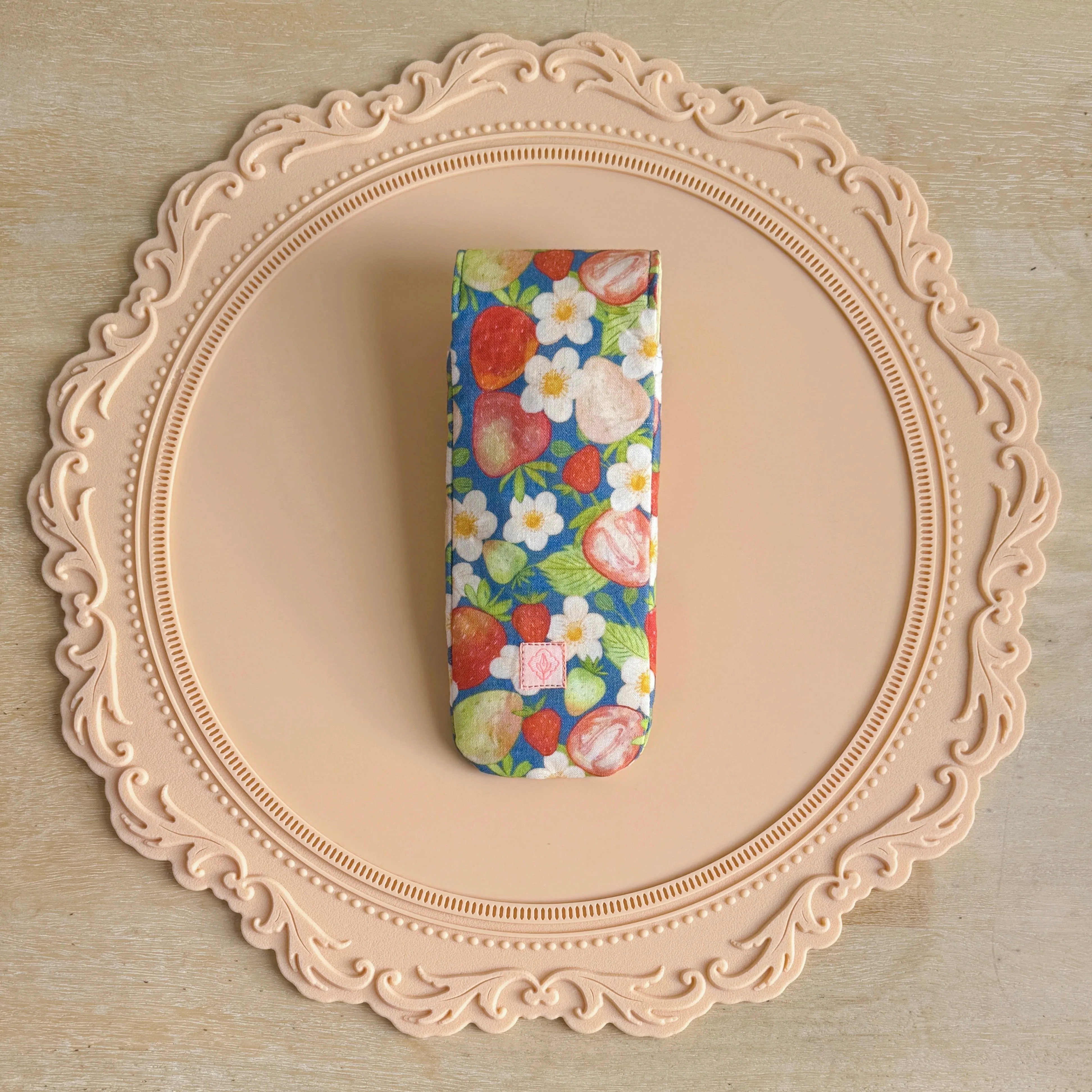 Handmade Strawberry x Cheesecake 3 Slot Pen Case