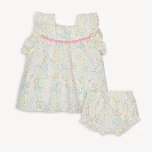 Hoppy Garden Cotton Dress   Diaper Cover Set