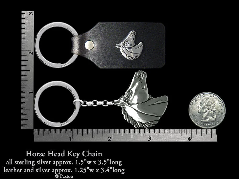 Horse Head Key Chain / Key Ring Sterling Silver