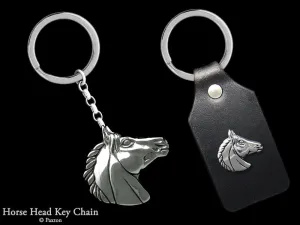 Horse Head Key Chain / Key Ring Sterling Silver