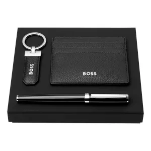 HUGO BOSS HPCKR416A - Set HUGO BOSS Black (rollerball pen, key ring & card holder)