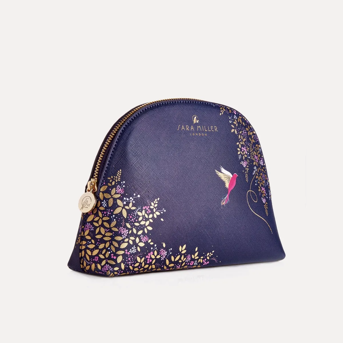 Hummingbird Medium Navy Cosmetic Bag