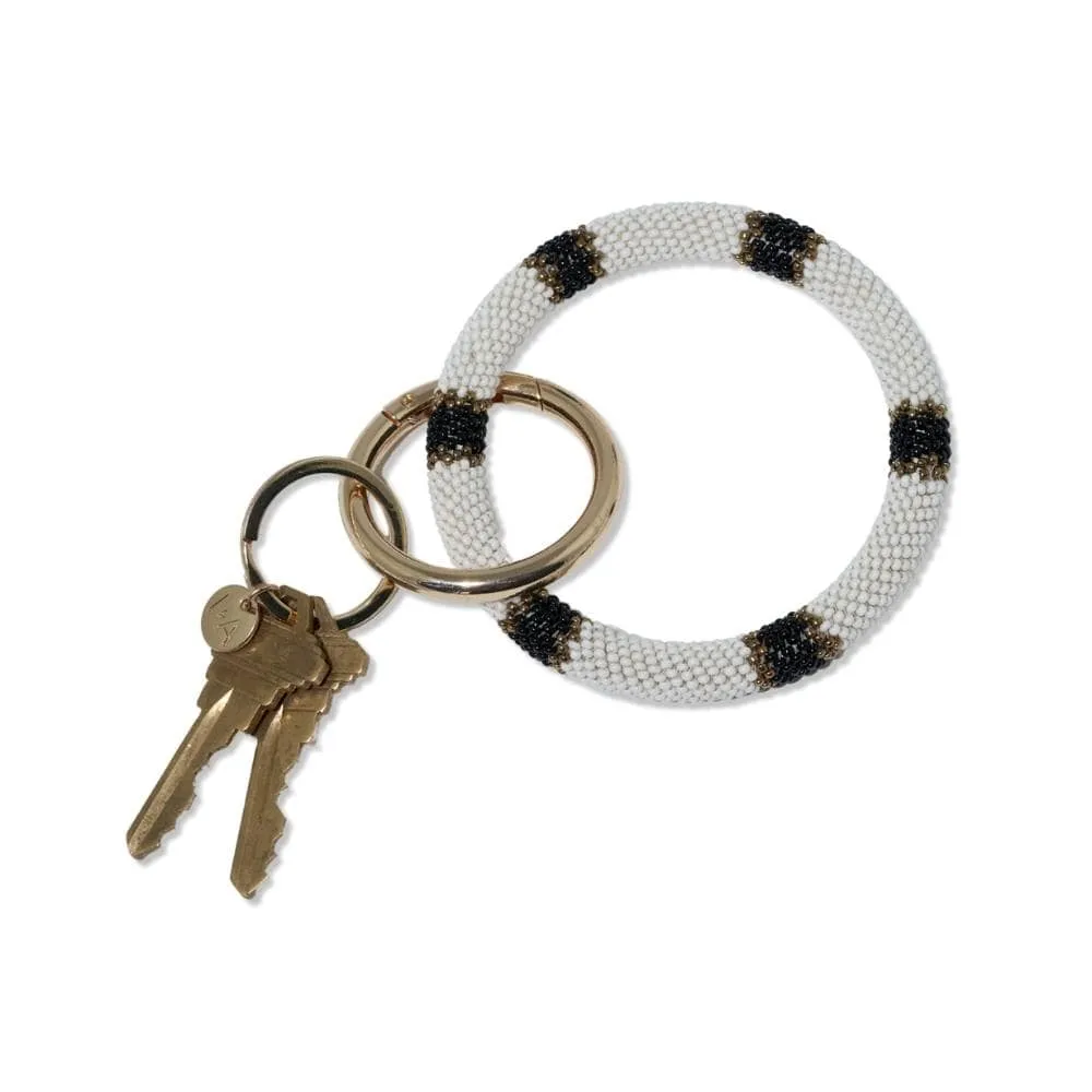 Ink   Alloy Seed Bead Key Ring