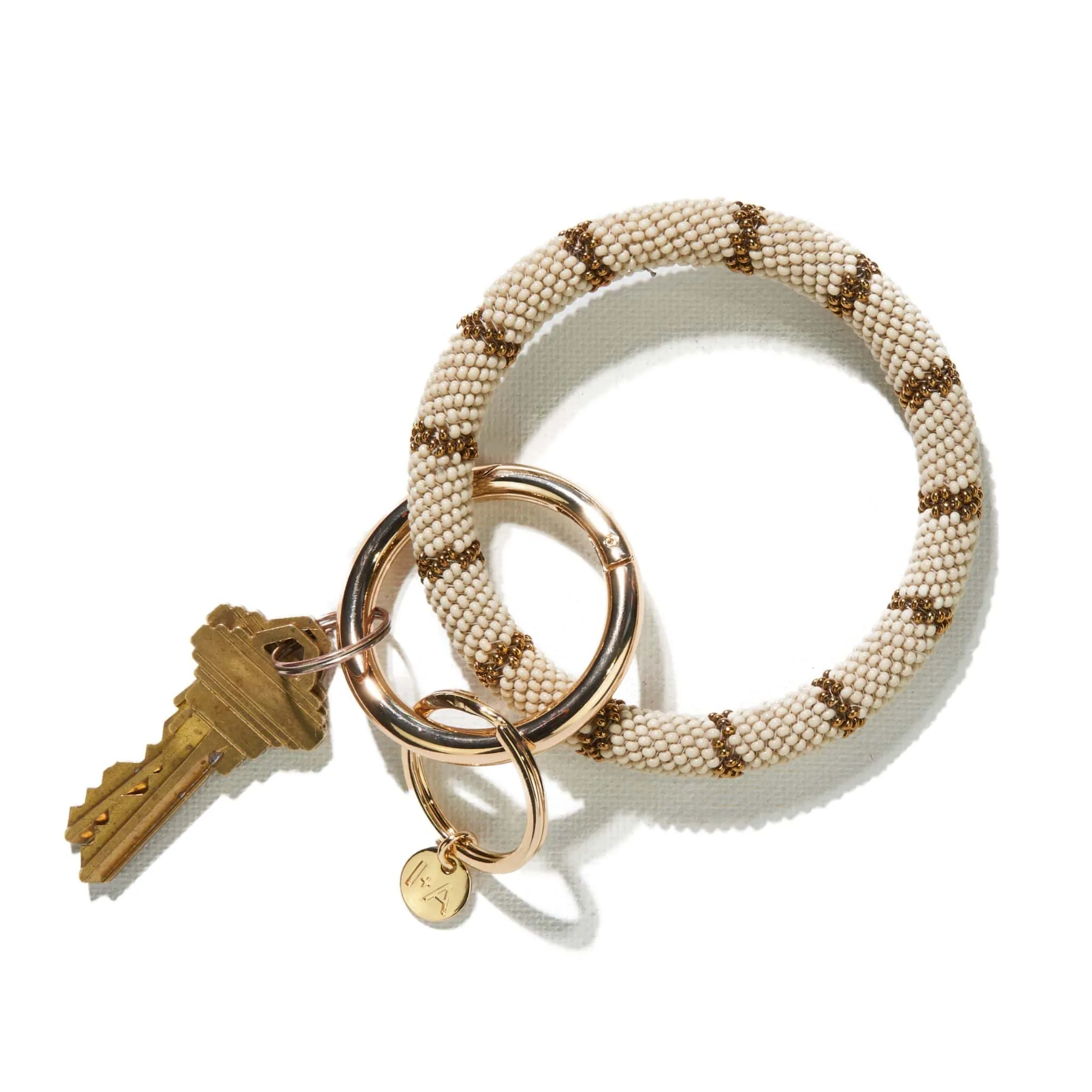 Ink   Alloy Seed Bead Key Ring