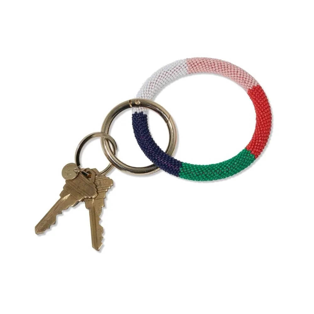 Ink   Alloy Seed Bead Key Ring