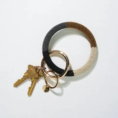 Ink   Alloy Seed Bead Key Ring