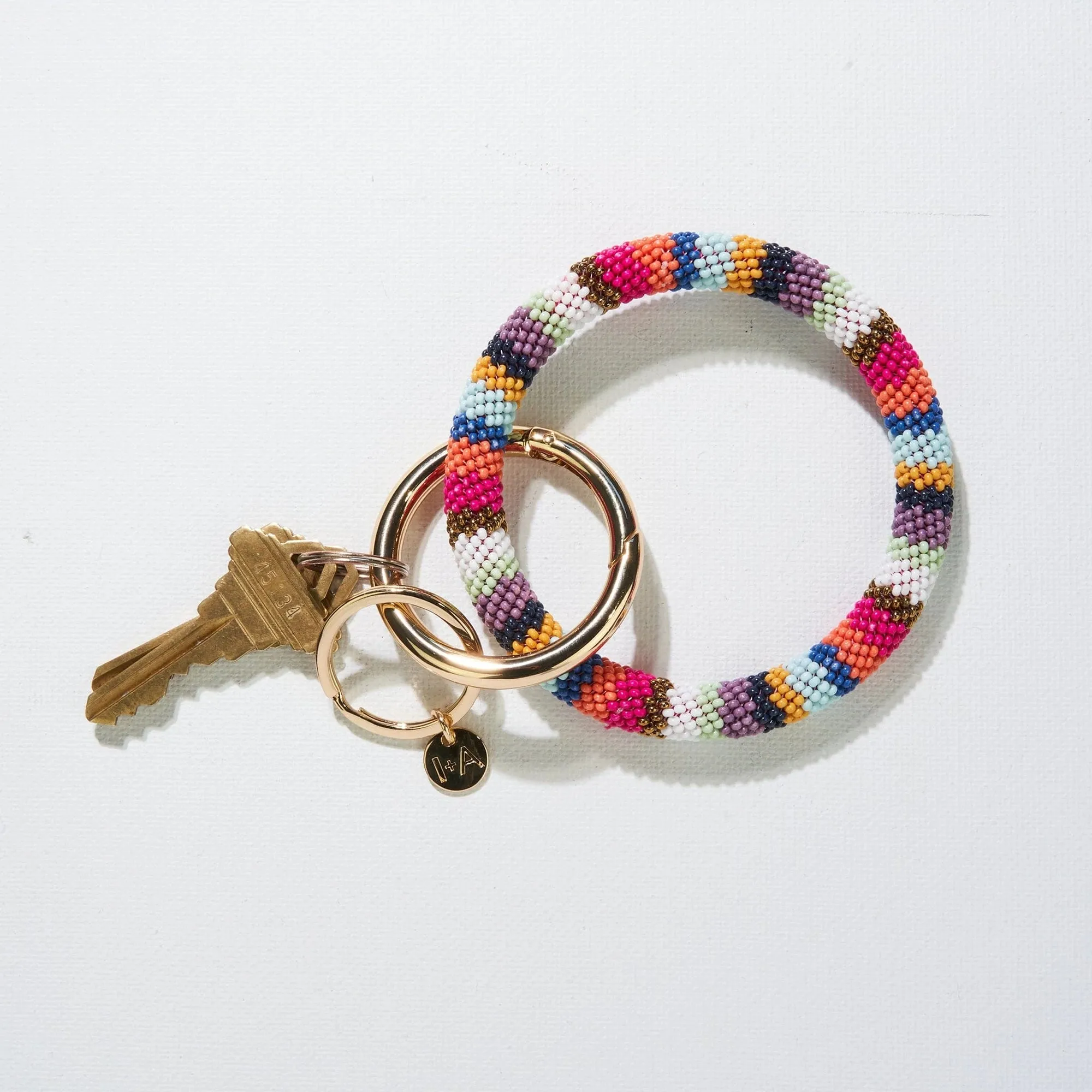 Ink   Alloy Seed Bead Key Ring