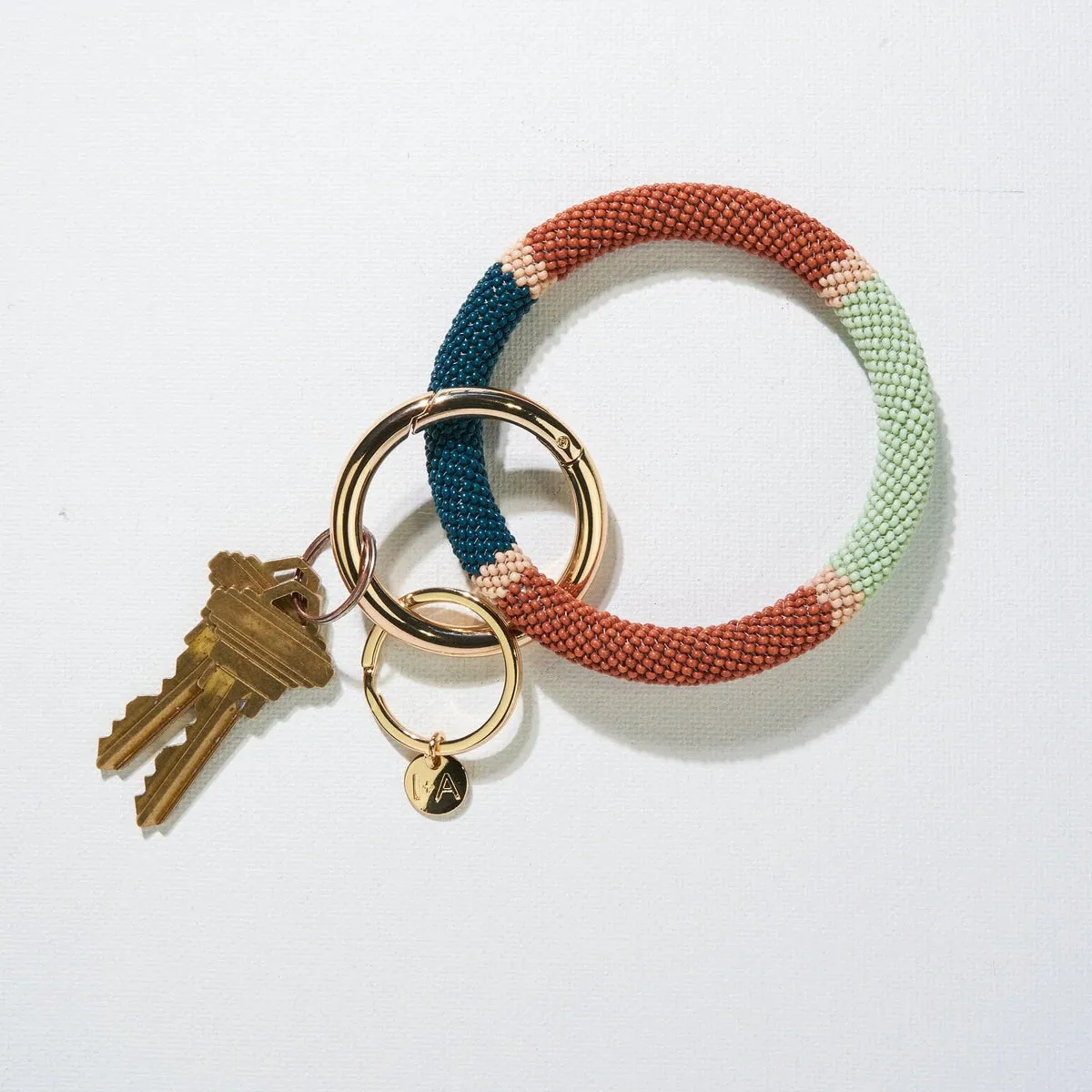 Ink   Alloy Seed Bead Key Ring