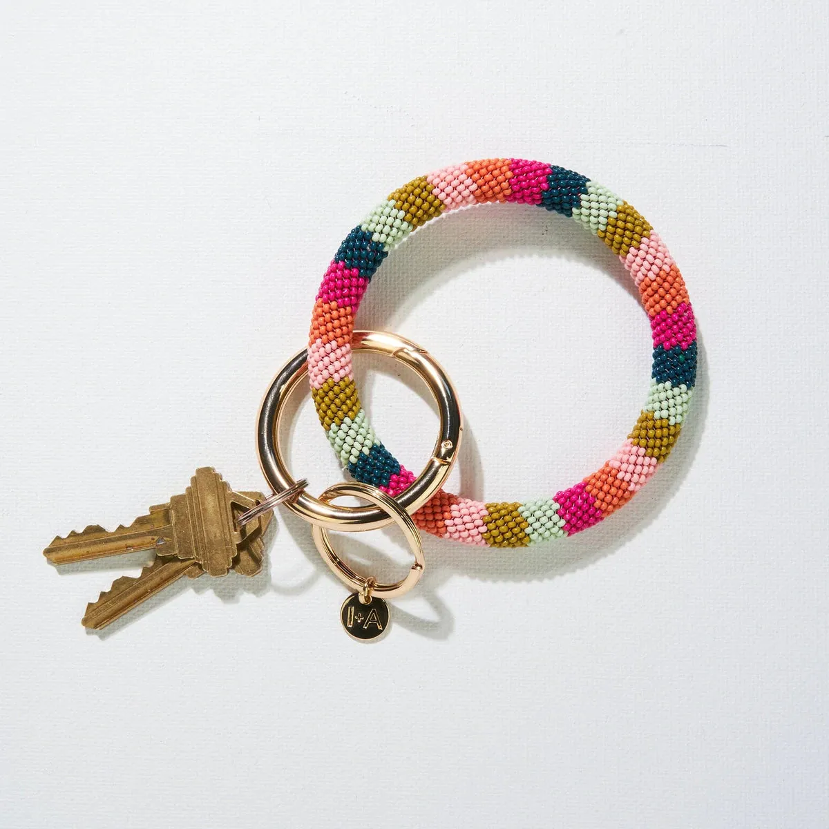 Ink   Alloy Seed Bead Key Ring