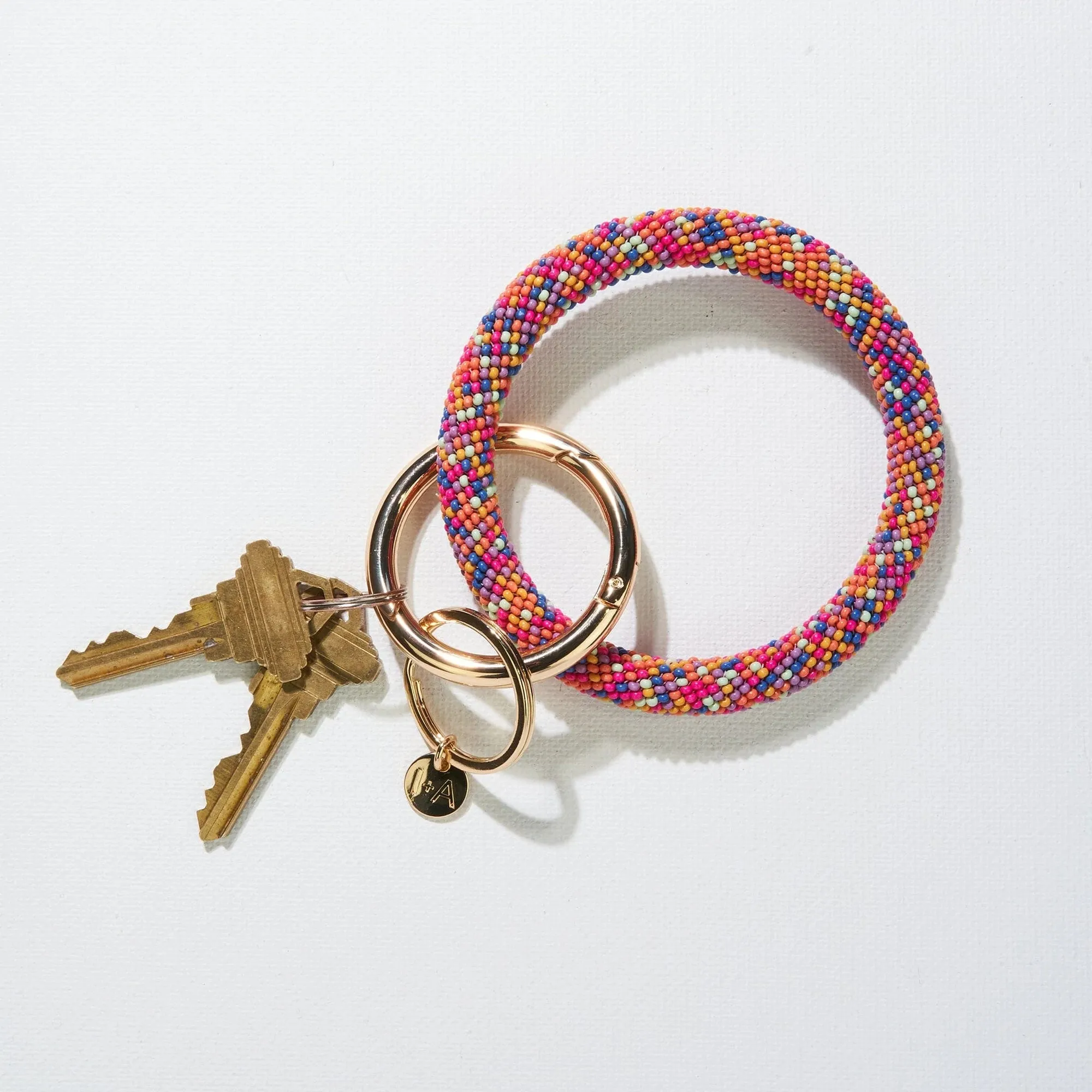 Ink   Alloy Seed Bead Key Ring