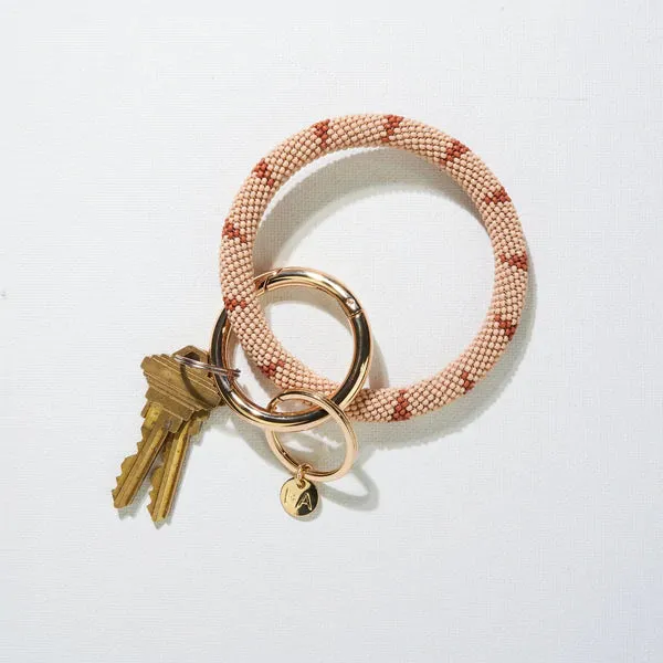 Ink   Alloy Seed Bead Key Ring