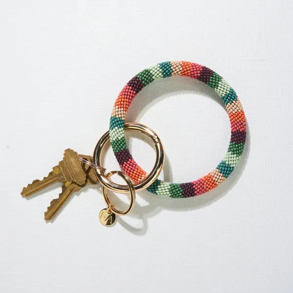 Ink   Alloy Seed Bead Key Ring