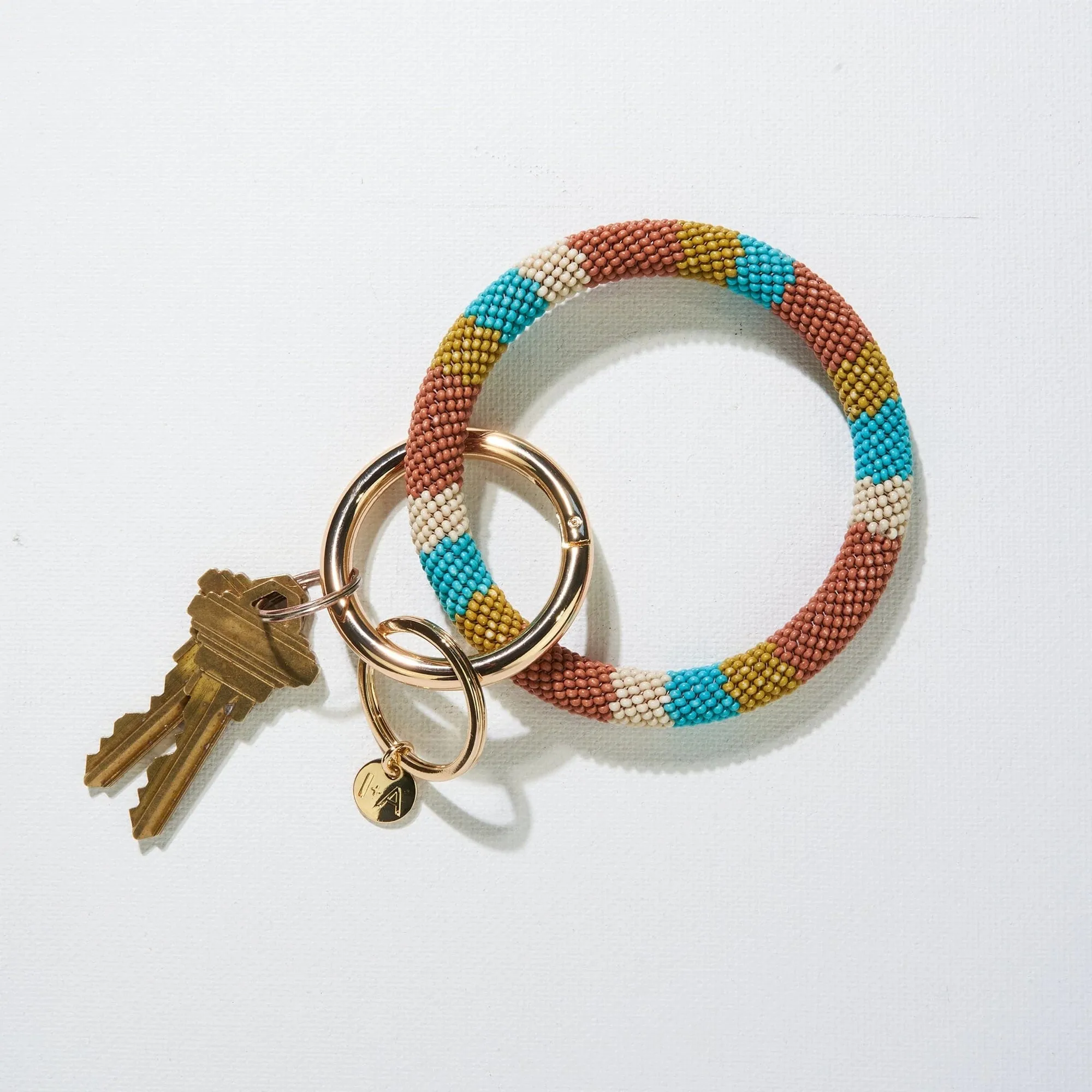 Ink   Alloy Seed Bead Key Ring