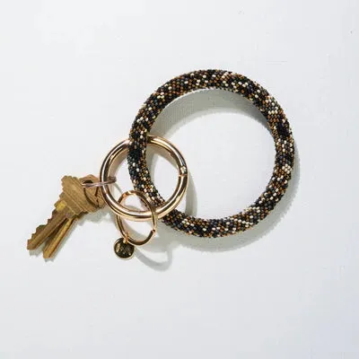 Ink   Alloy Seed Bead Key Ring
