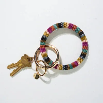 Ink   Alloy Seed Bead Key Ring