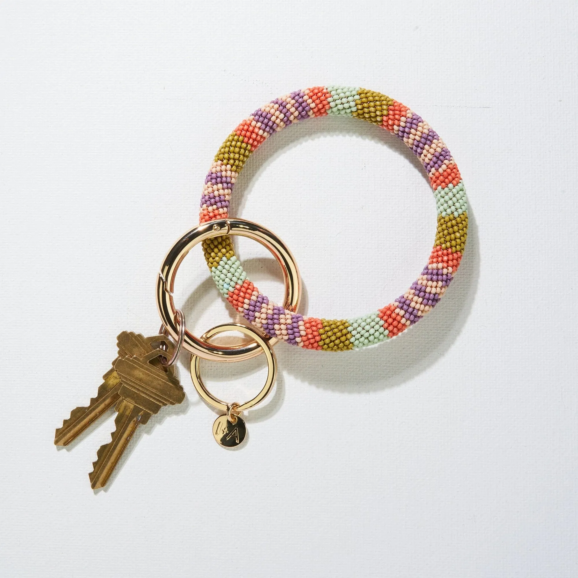 Ink   Alloy Seed Bead Key Ring