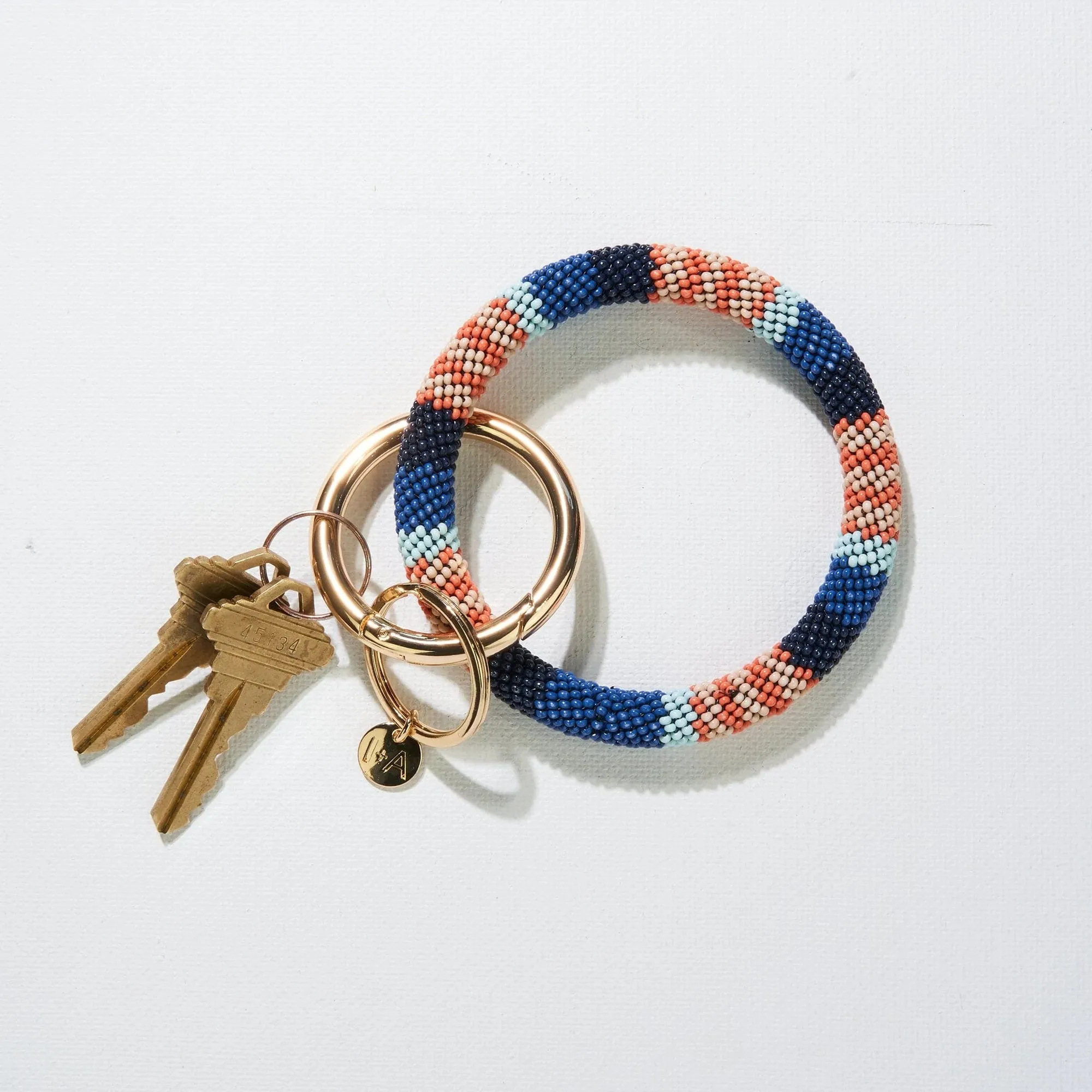 Ink   Alloy Seed Bead Key Ring