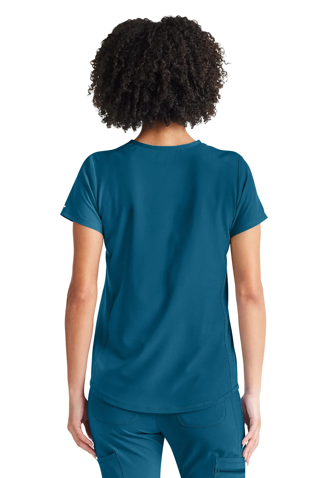 Inspira Flex IP600A V-Neck Tuckable Top Caribbean Blue