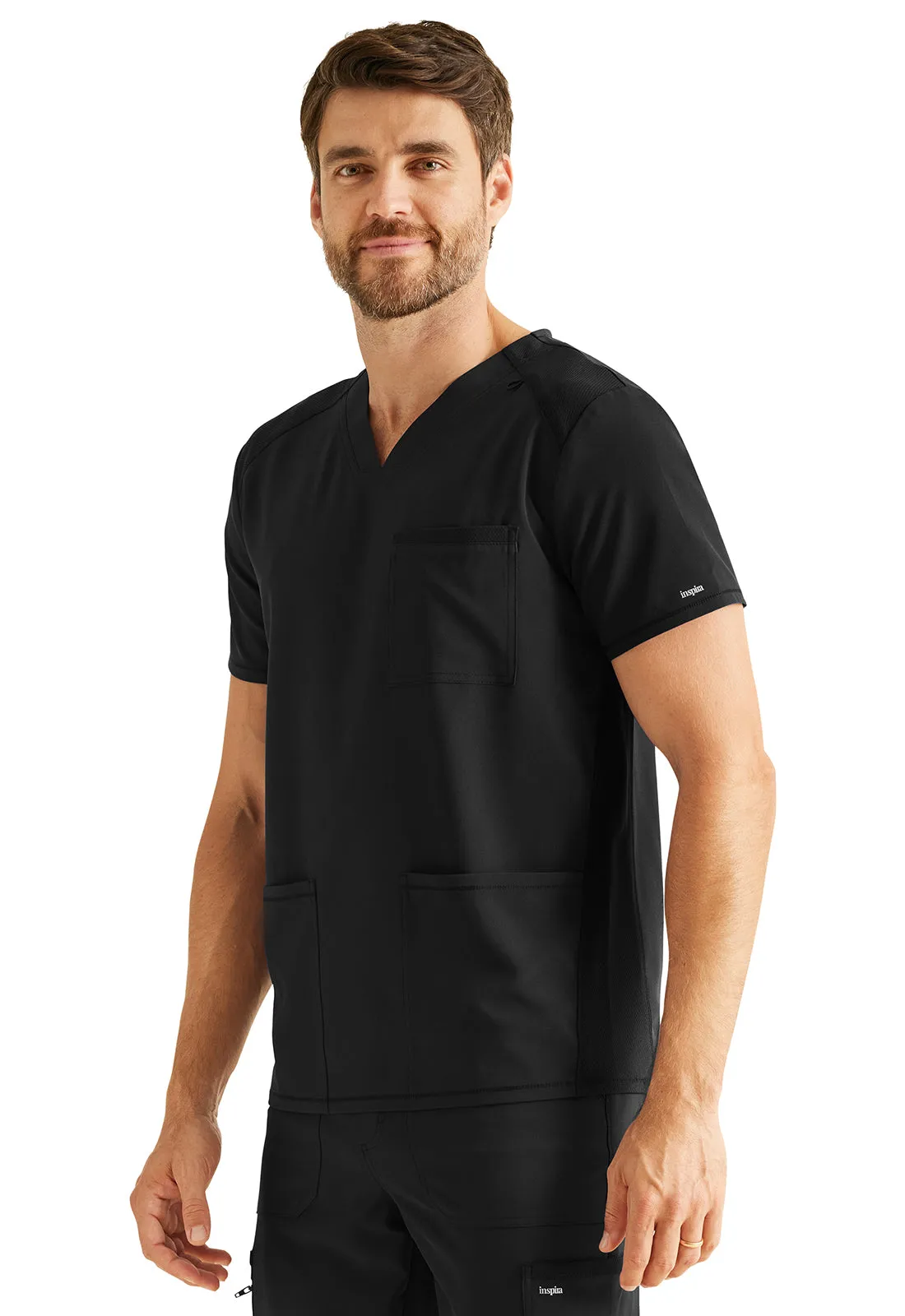 Inspira Flex IP603A Men's V-Neck Top Black