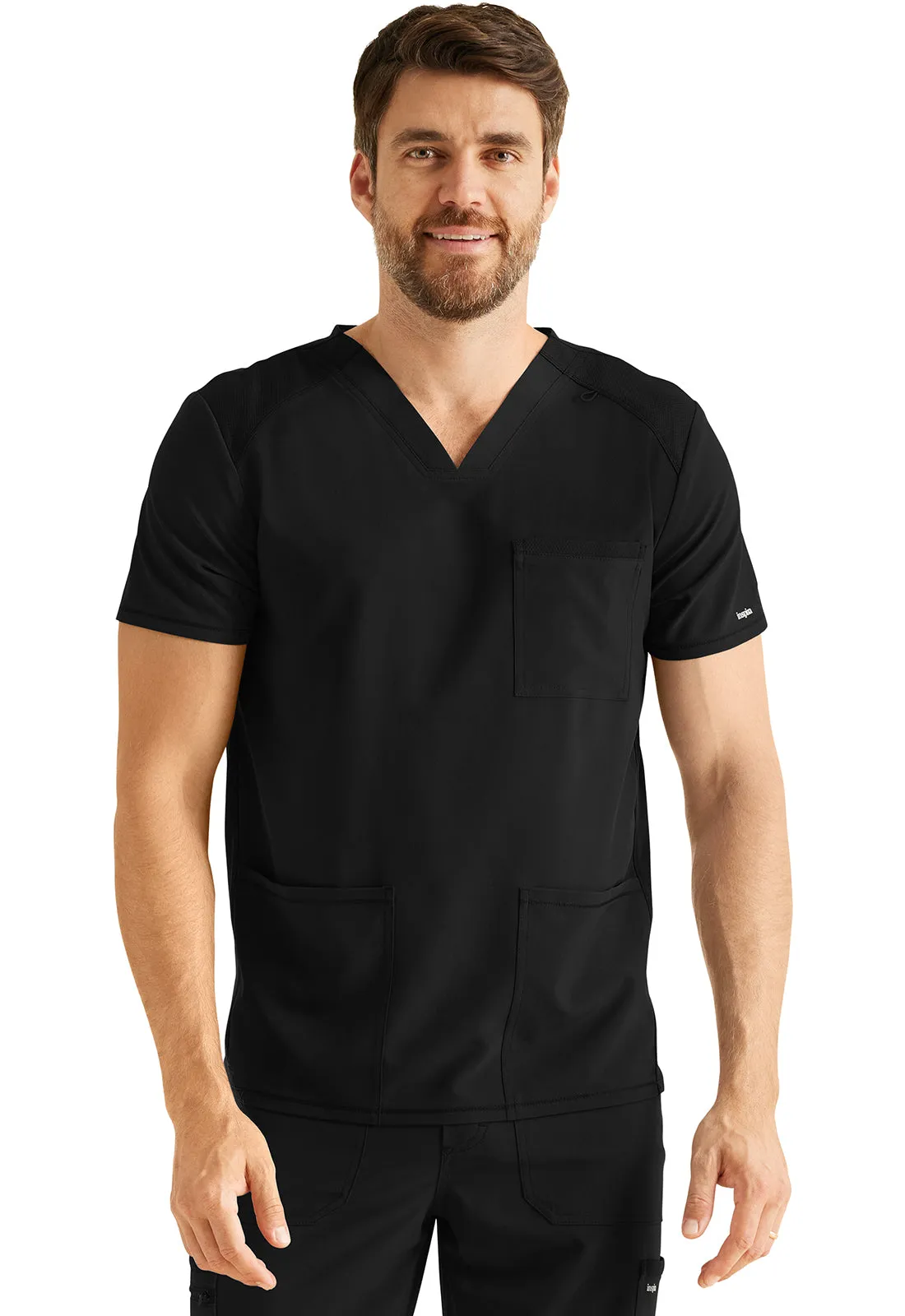 Inspira Flex IP603A Men's V-Neck Top Black