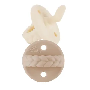 Itzy Ritzy Sweetie Soother Orthodontic Pacifier Set- Tan- FINAL SALE