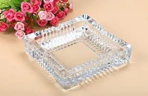 KIDINGTON Square Glass Ashtray For Cigar Cigarette Tabletop Ash Trays for Smoking at Home Indoor Outdoor Stylish Home Decor