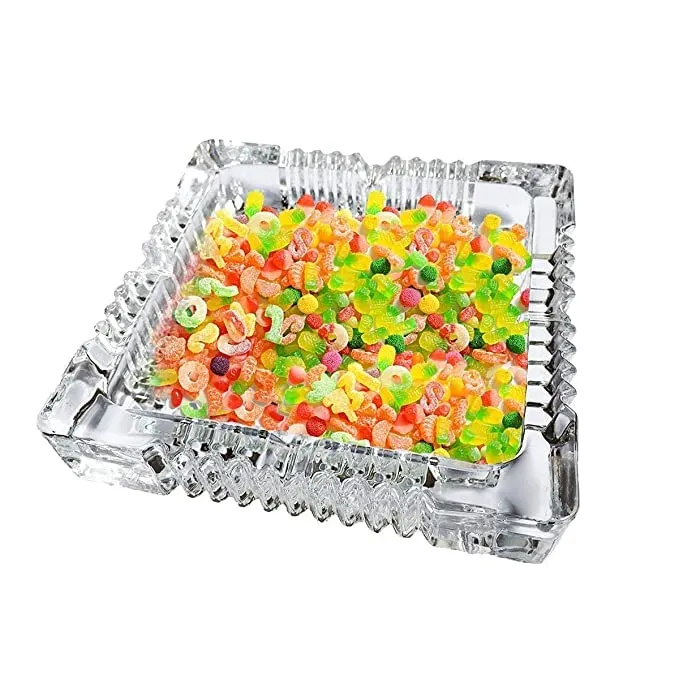 KIDINGTON Square Glass Ashtray For Cigar Cigarette Tabletop Ash Trays for Smoking at Home Indoor Outdoor Stylish Home Decor