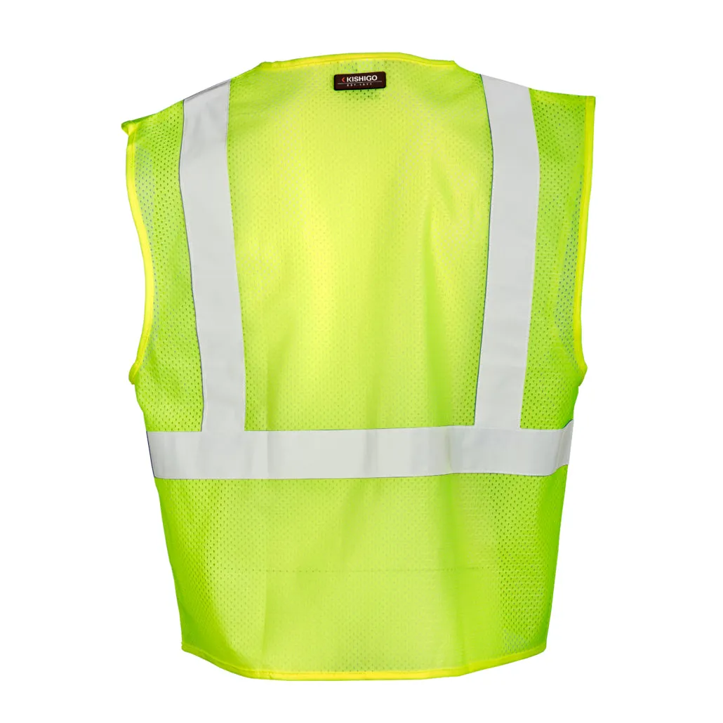 Kishigo 3 Pocket Zipper Mesh Vest, Type R Class 2