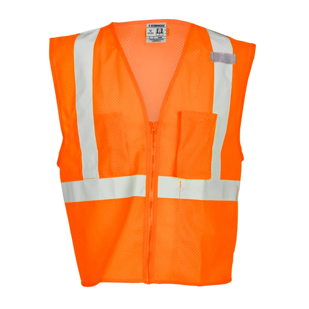 Kishigo 3 Pocket Zipper Mesh Vest, Type R Class 2