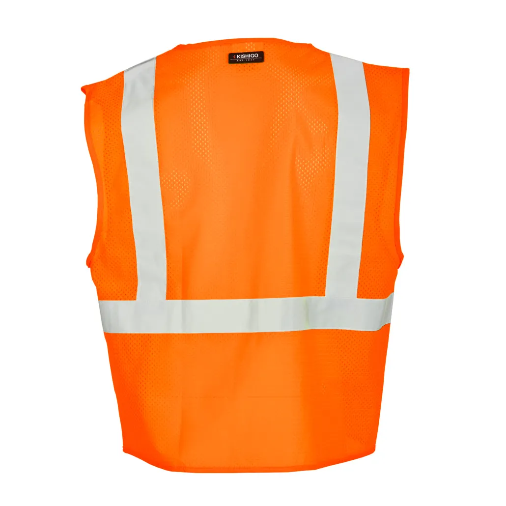 Kishigo 3 Pocket Zipper Mesh Vest, Type R Class 2