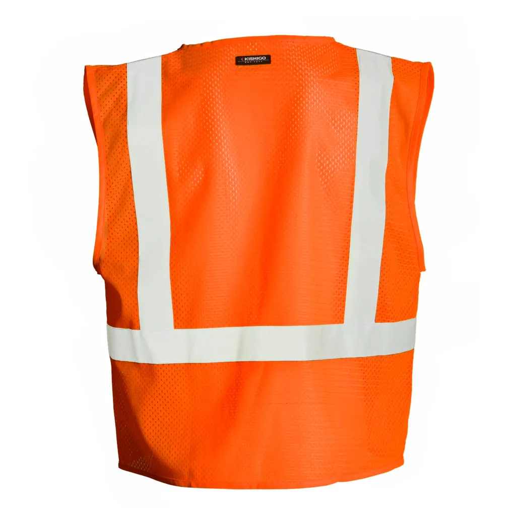 Kishigo 4 Pocket Hook And Loop Mesh Vest, Type R Class 2
