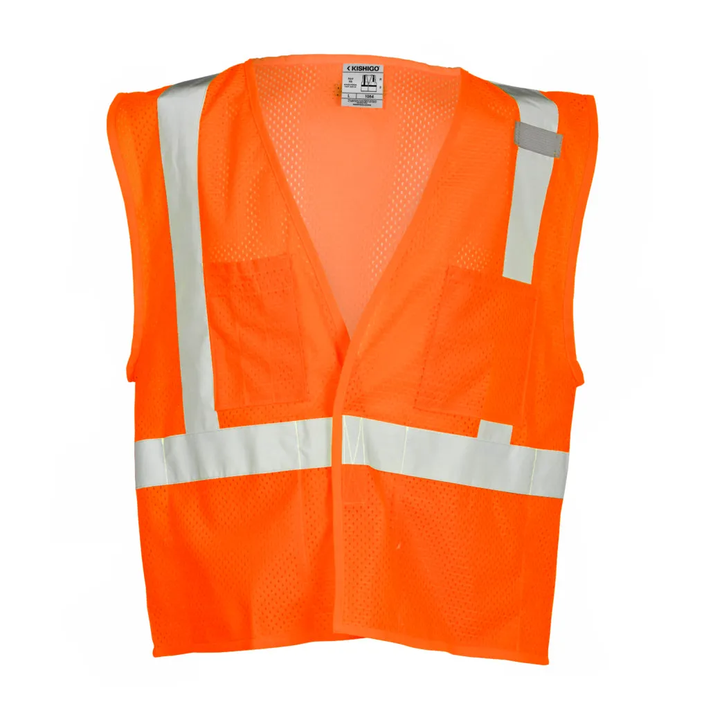 Kishigo 4 Pocket Hook And Loop Mesh Vest, Type R Class 2