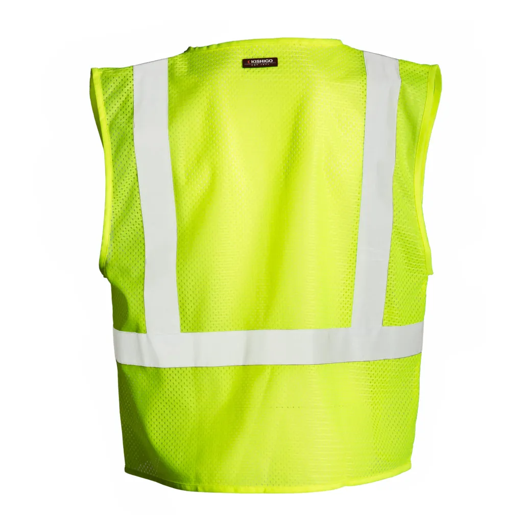 Kishigo 4 Pocket Hook And Loop Mesh Vest, Type R Class 2