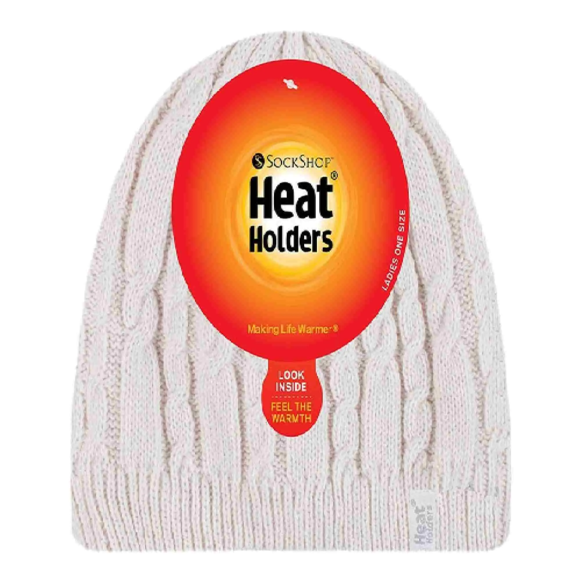 Ladies Cable Knit Fleece Lined Knitted Thermal Beanie Hat