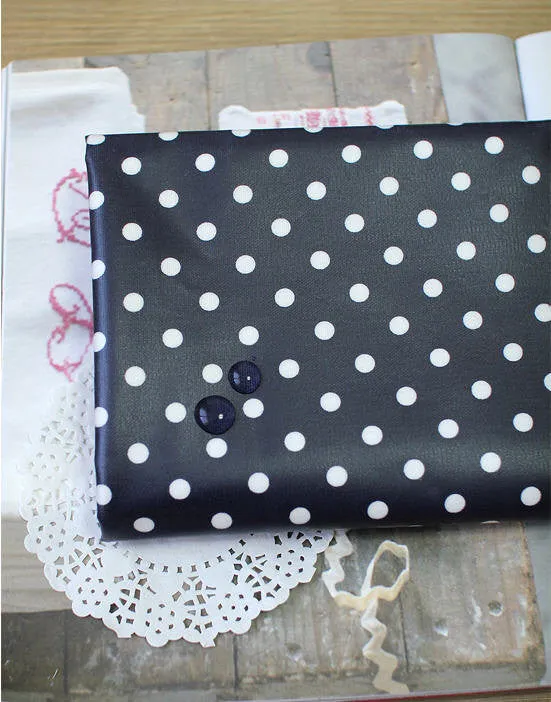 Laminated Oxford Fabric Polka Dots - Red or Navy - By the Yard /53836