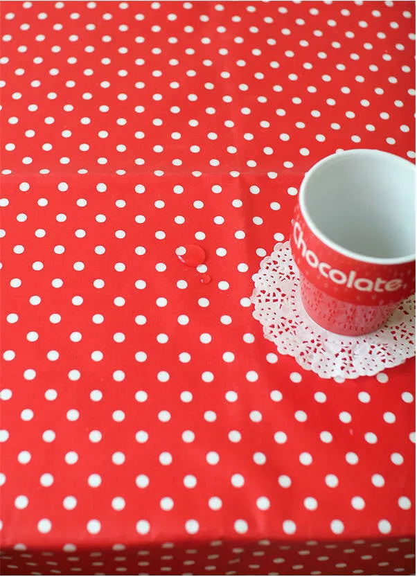 Laminated Oxford Fabric Polka Dots - Red or Navy - By the Yard /53836