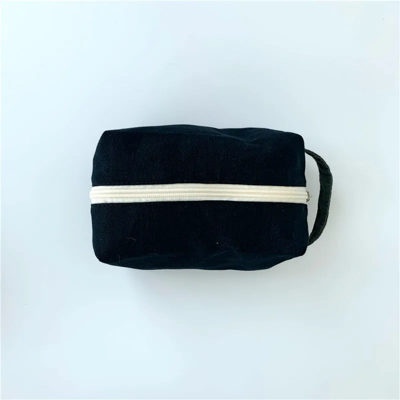 Large Canvas Contrast Color Cotton Solid Bags