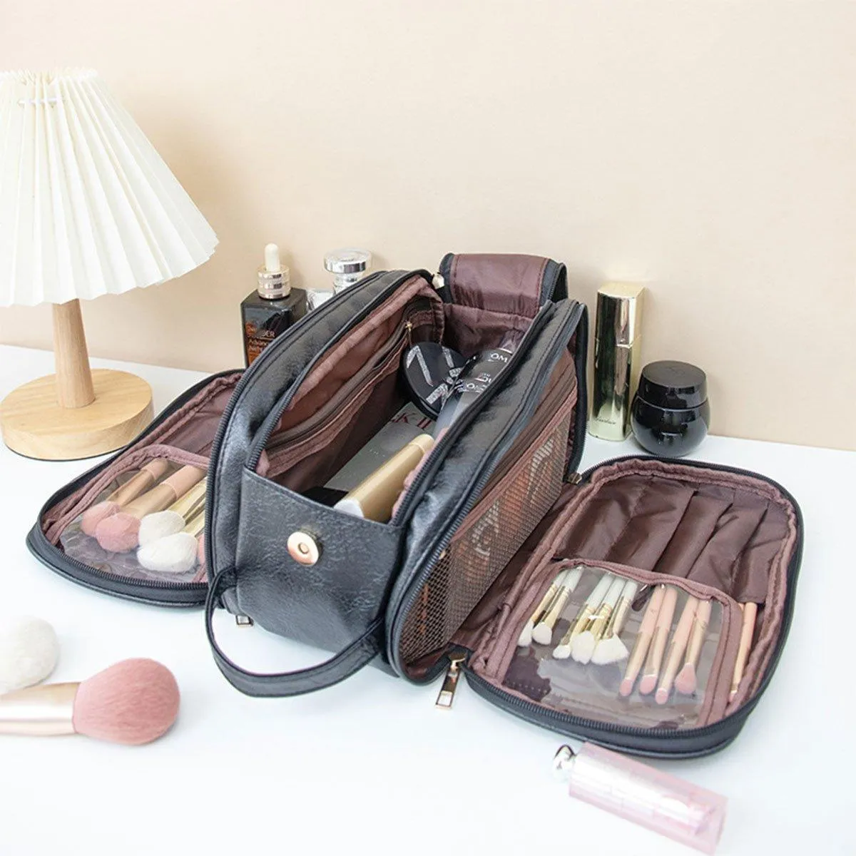 Large Capacity Portable Travel Cosmetic Bag Multifunctional Women Makeup Bag