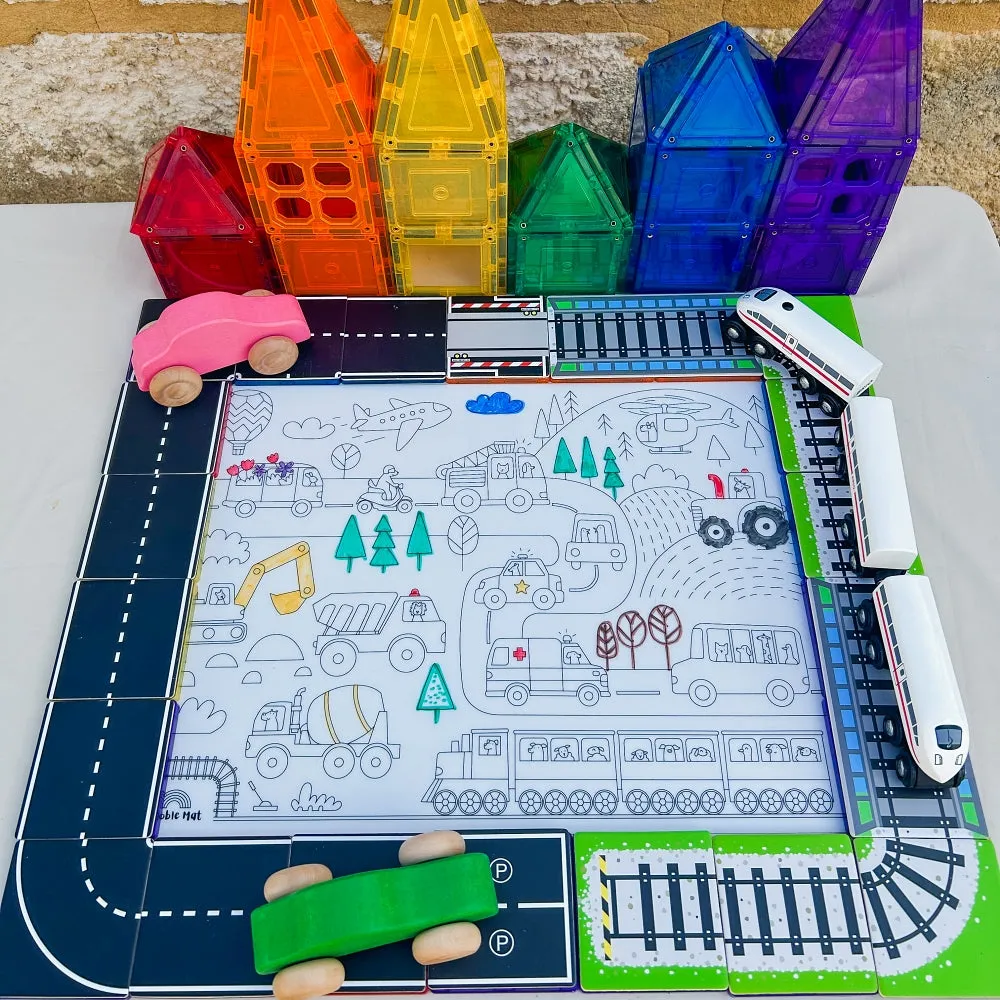 Learn & Grow Magnetic Tile Toppers - Train Track