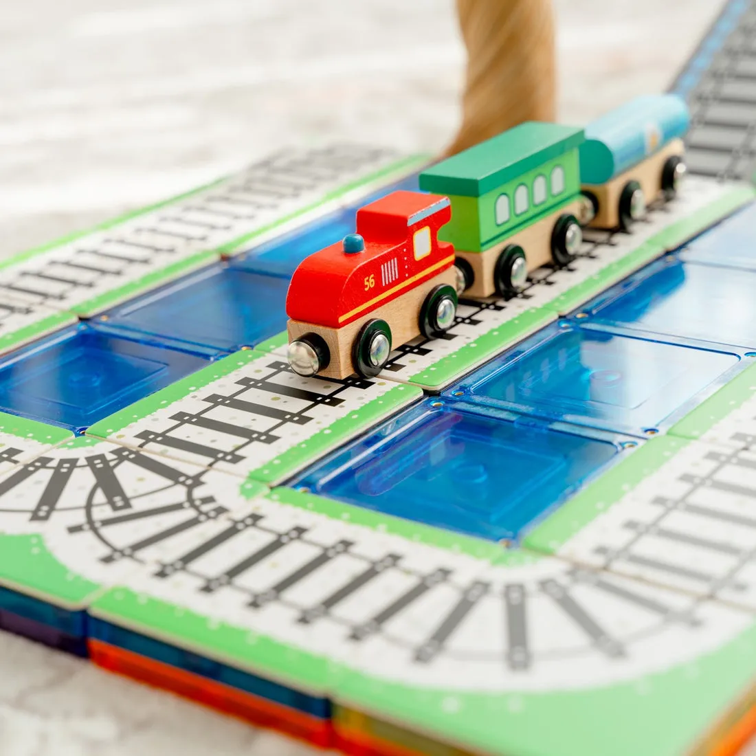 Learn & Grow Magnetic Tile Toppers - Train Track