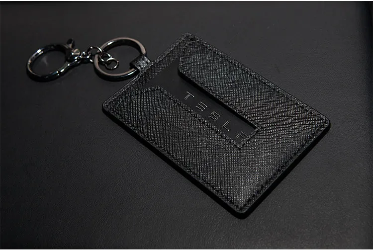 Leather Key Card Holder for Tesla