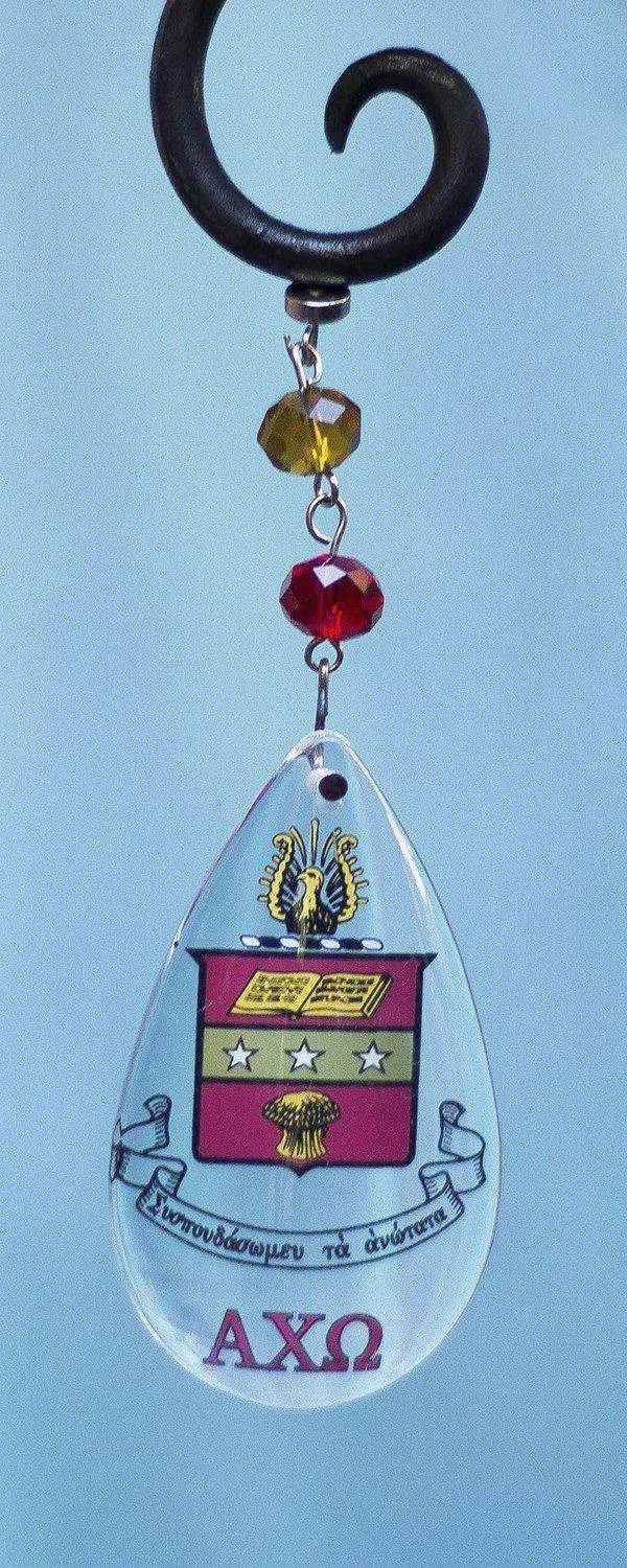Logo Crystal - Crest- Alpha Chi Omega   (Set of 3) MAGNETIC ORNAMENT
