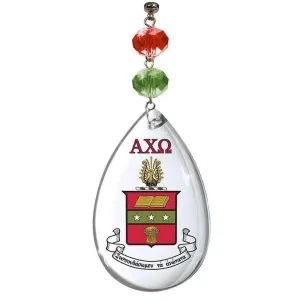 Logo Crystal - Crest- Alpha Chi Omega   (Set of 3) MAGNETIC ORNAMENT