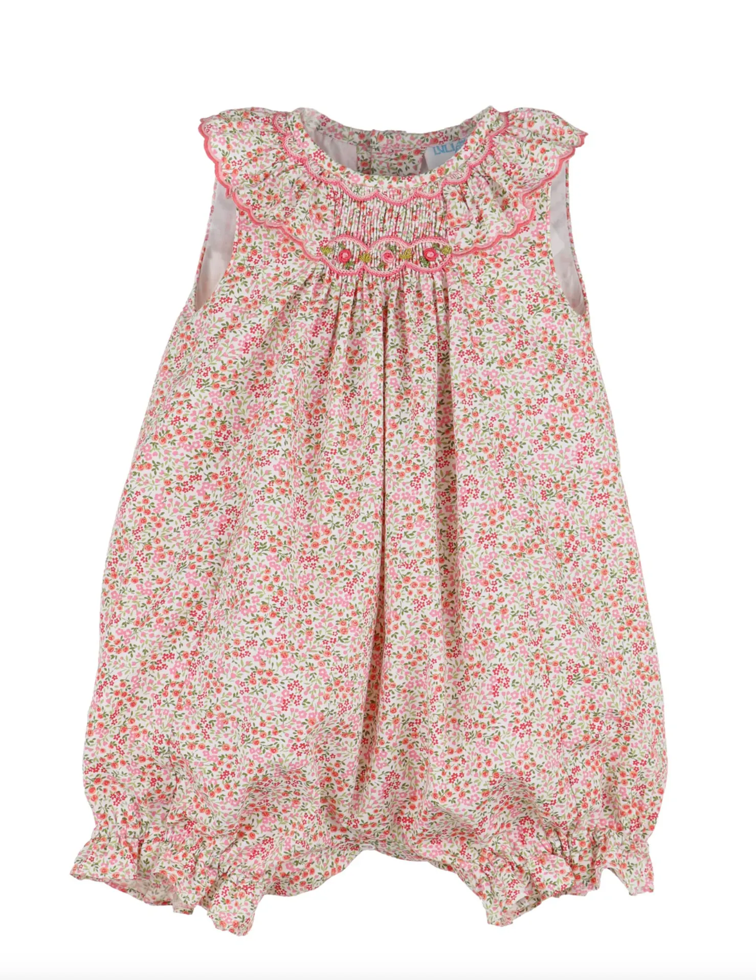 Luli & Me Tiny Floral Smocked Bubble