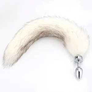 Magnetic Plug Fox Tail - White